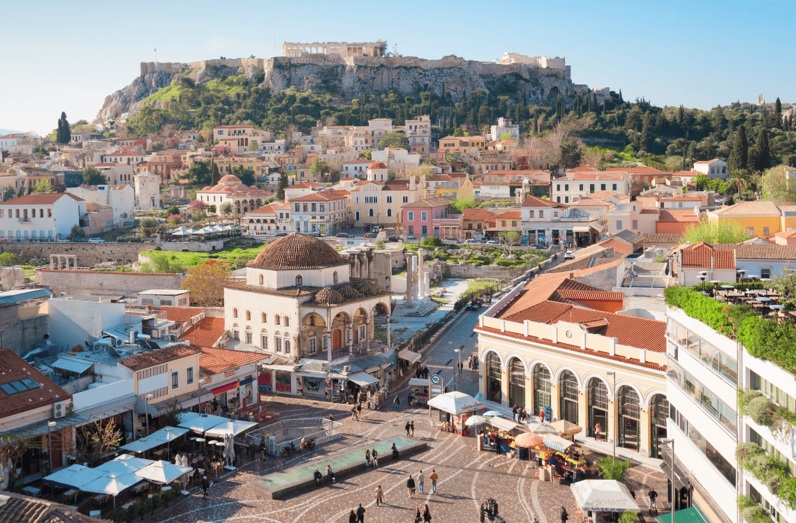 athen mit akropolis im hintergrund