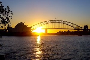 Botanischer Garten: Aussicht von Mrs. Macquarie's Chair