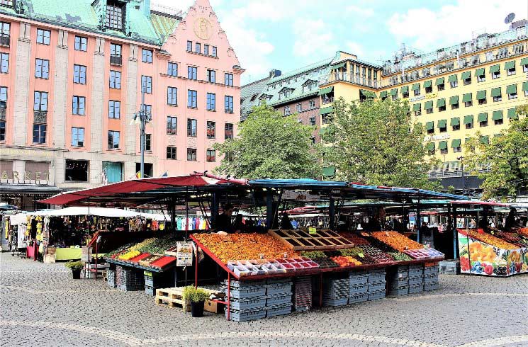 Markt in Stockholm, Schweden